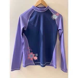 REI Kids Purple Floral Long Sleeve Rash Guard Swim Shirt Beach‎ Outdoors